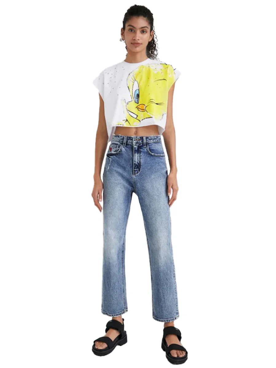 Desigual T-shirt Titti Bianco Donna - immagine 4