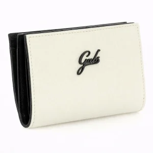 Gabs Portafoglio con portamonete e slot card con zip in Pelle Gmoney17 Bull Black - PANNA