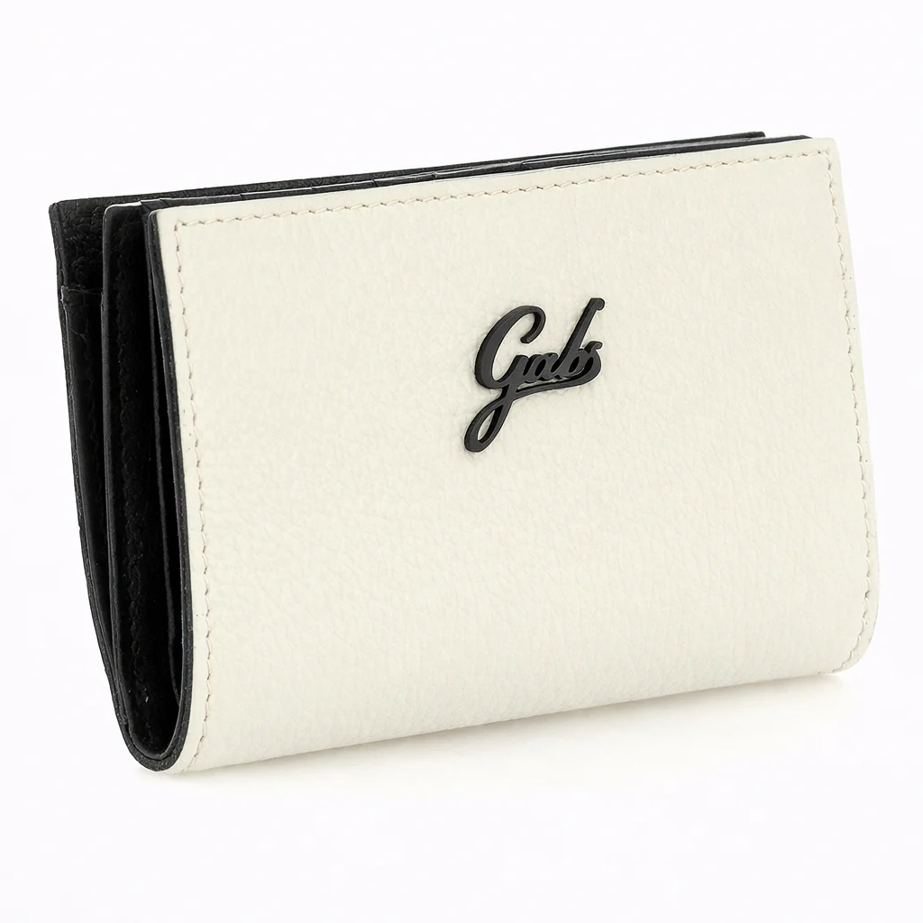 Gabs Portafoglio con portamonete e slot card con zip in Pelle Gmoney17 Bull Black - PANNA