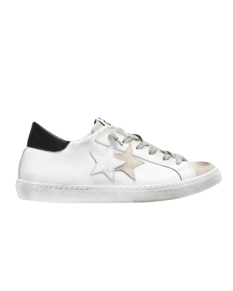 2Star Sneakers Low pelle Bianco/Nero 2SD2806