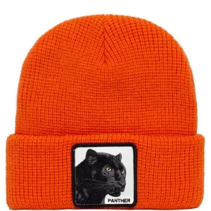 Goorin Bros. Cappello Beanie Hat Cuffia Con Patch Frontale E Logo Su Lato Arancione Unisex