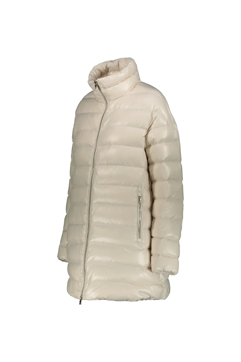 Ciesse Piumini Tyrin Piumino Parka Giaccone Lungo Con Cappuccio Impermeabile Bianco Donna