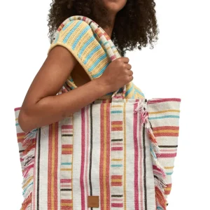 Surkana Shopper Righe Frange Multicolore Donna