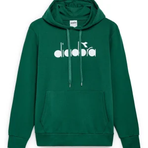 Diadora Felpa con Cappuccio Logo Big Cotone Verde 180663