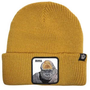 Goorin Bros. Cappello Beanie Hat Cuffia Con Patch Frontale E Logo Su Lato Marrone Unisex