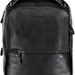 Piquadro Zaino Elegante da Ufficio 100% Pelle Nero Uomo