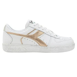 Diadora Scarpe Magic Basket Low Metal Ecopelle e Pelle Bianco