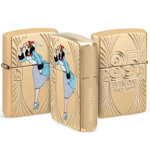 Zippo accendino Limited Numerata Windy 85 Anniversario Collectible Oro 48413