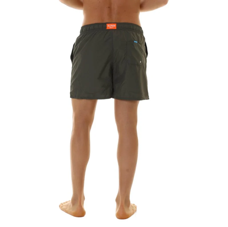 Sun68 Costume da Bagno Solid Big Logo Verde Militare H19102 - immagine 4