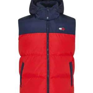 Tommy Jeans Giubbotto Senza Maniche Smanicato Bicolore Rosso