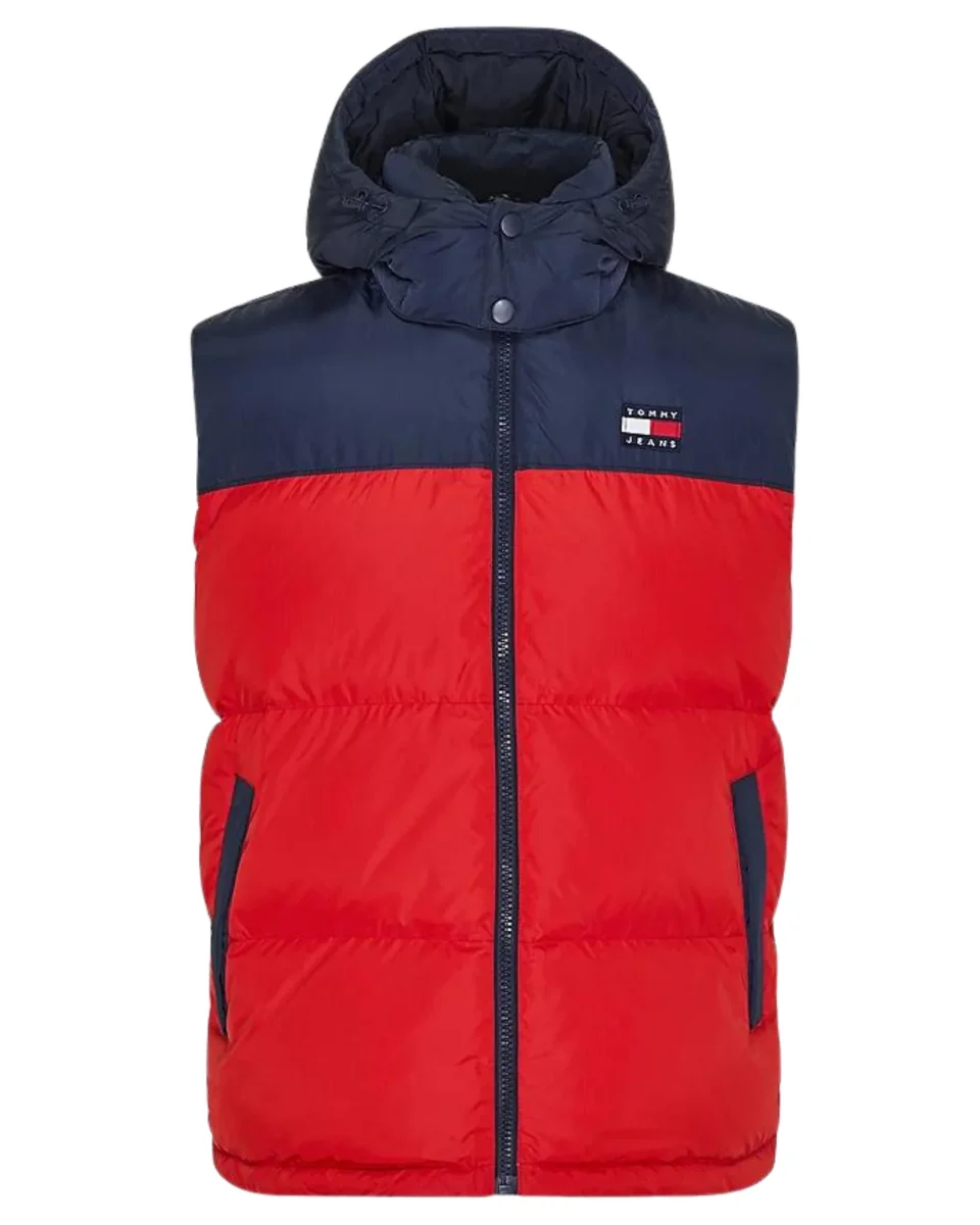 Tommy Jeans Giubbotto Senza Maniche Smanicato Bicolore Rosso