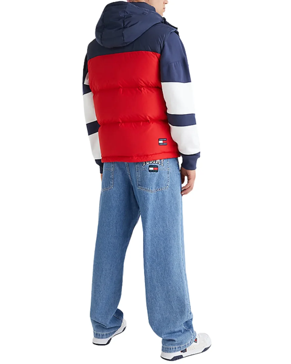 Tommy Jeans Giubbotto Senza Maniche Smanicato Bicolore Rosso - immagine 3