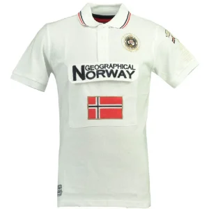 Geographical Norway Maglia Manica Corte Bianco Uomo