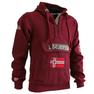 Geographical Norway Felpa Gymclass Cappuccio Bordeaux Uomo