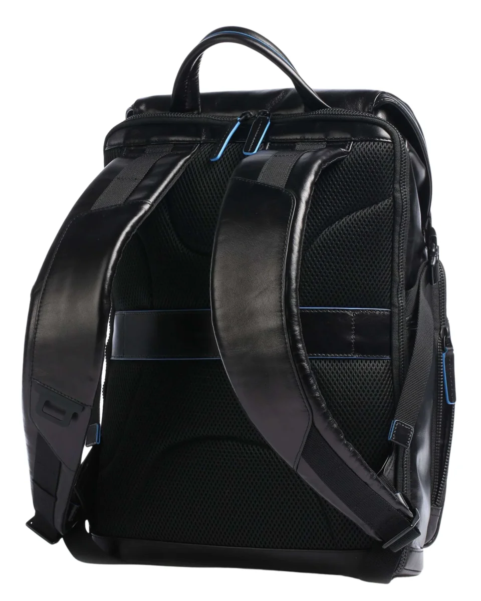 Piquadro Blue Square Revamp Zaino Porta Pc 15 Pollici Pelle Donna Unisex Nero Uomo - immagine 3