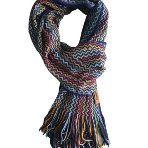 Missoni Stola Fantasia Geometrica Lana/Acrilico Blu