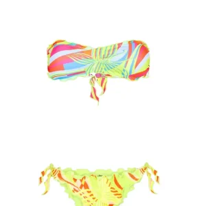 BIKINI DONNA FASCIA E SLIP REGOLABILE GIALLO FLUO - FK23-1580U