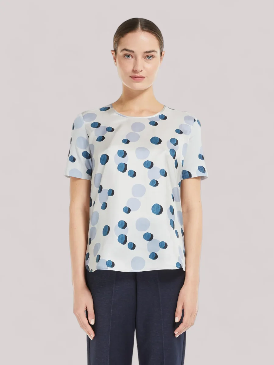 T-SHIRT DONNA IN SETA ROCCIA - 2416941178600 FUOCO 008 - immagine 4