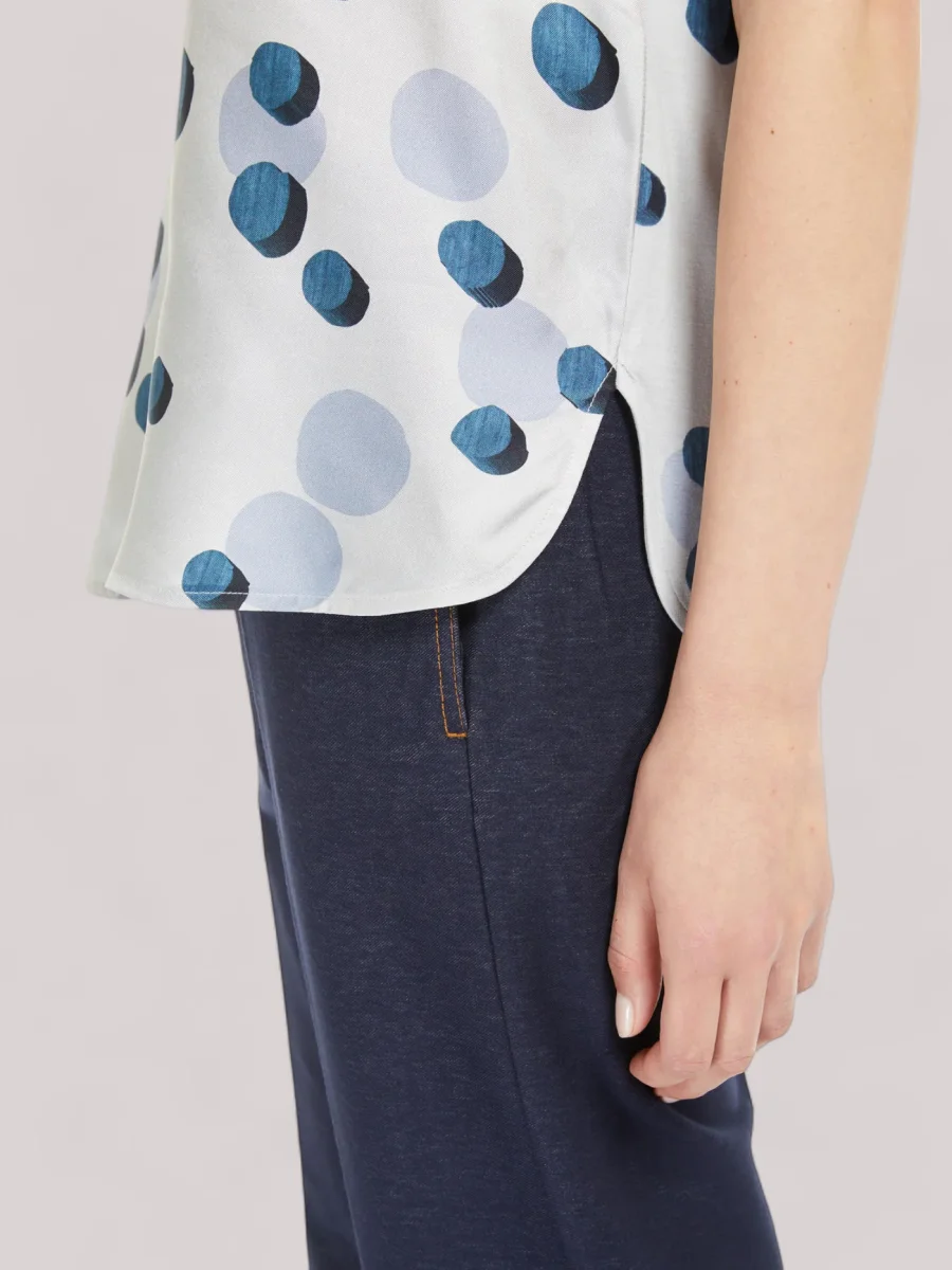 T-SHIRT DONNA IN SETA ROCCIA - 2416941178600 FUOCO 008 - immagine 5