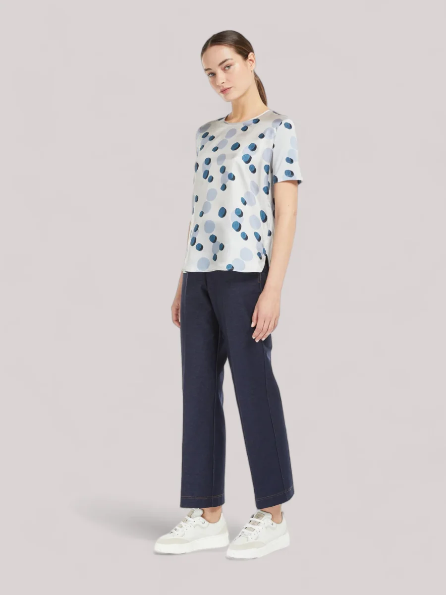 T-SHIRT DONNA IN SETA ROCCIA - 2416941178600 FUOCO 008 - immagine 3