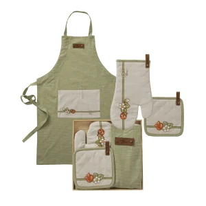 THUN Set regalo cucina Vassoio Guantone Grembiule e Presina Country Bloom Beige B101114