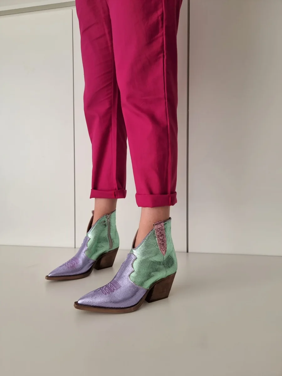 Stivaletti Irene Trend laminato viola, verde e rosa - immagine 3