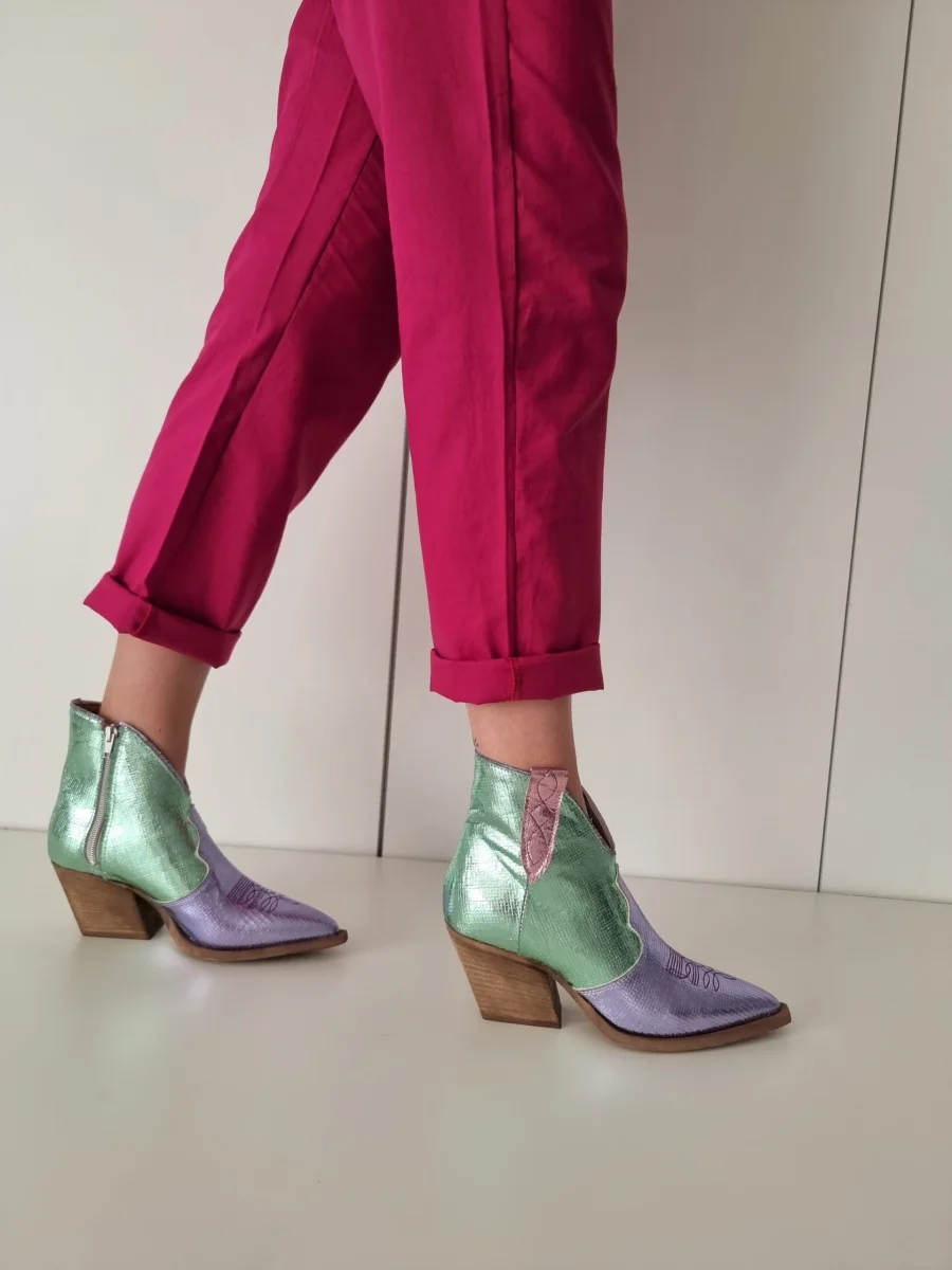 Stivaletti Irene Trend laminato viola, verde e rosa - immagine 4