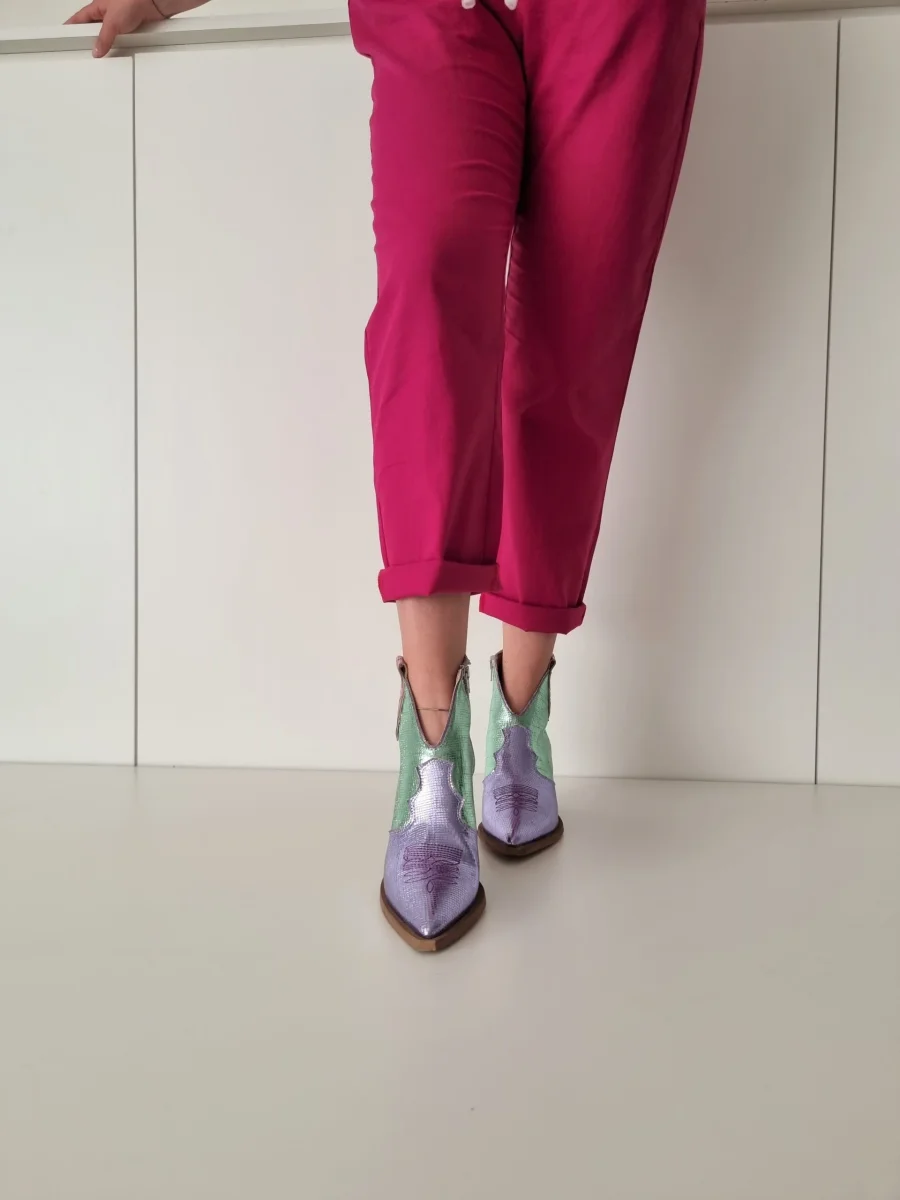 Stivaletti Irene Trend laminato viola, verde e rosa - immagine 5