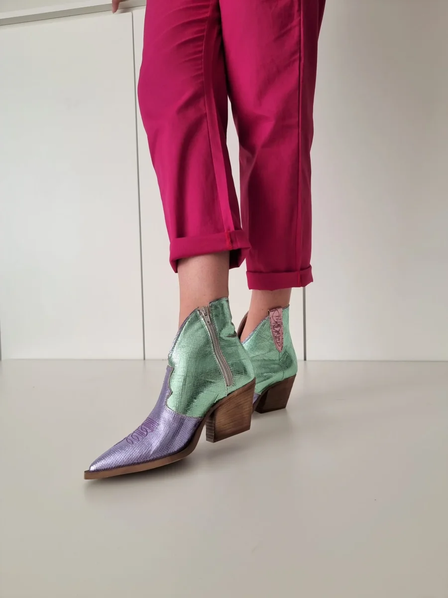 Stivaletti Irene Trend laminato viola, verde e rosa - immagine 6