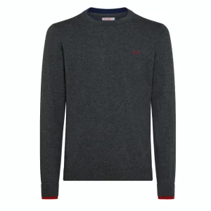 MAGLIA UOMO GIROCOLLO DOUBLE RIB GRIGIO - K42105 47