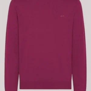 MAGLIA UOMO GIROCOLLO CON TOPPA A CONTRASTO CICLAMINO