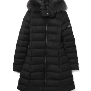 GIACCONE DONNA IN LANA IMBOTTITO IN PIUMA BLACK - LAVIANA LTAT21A4571-D