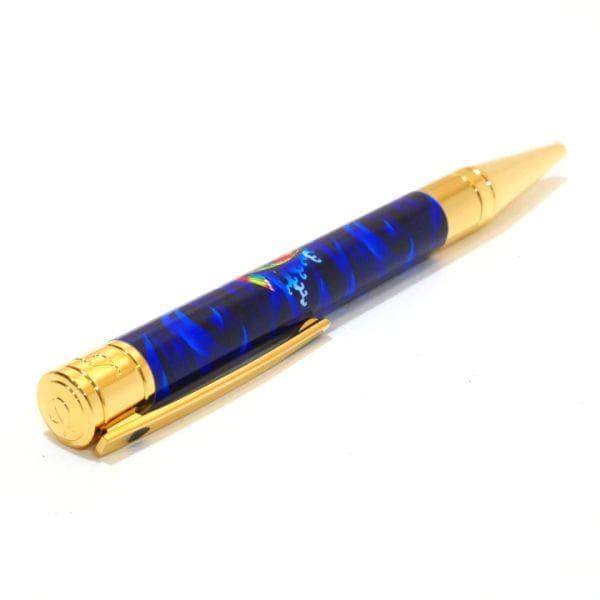 S.t.dupont Penna a sfera D Initial 'koi Fish' Blu limited edition 265005 - immagine 8