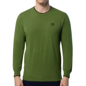 North Sails maglione misto cashmere GIROCOLLO LOGO ricamo finezza 12 699775 0446 salvia