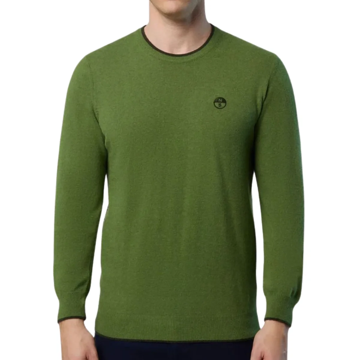 North Sails maglione misto cashmere GIROCOLLO LOGO ricamo finezza 12 699775 0446 salvia