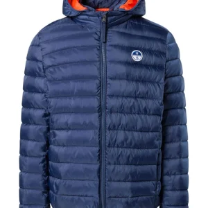 North Sails giacca ripstop giubbotto piumino cappuccio removibile 603307 - 0787 dark blue