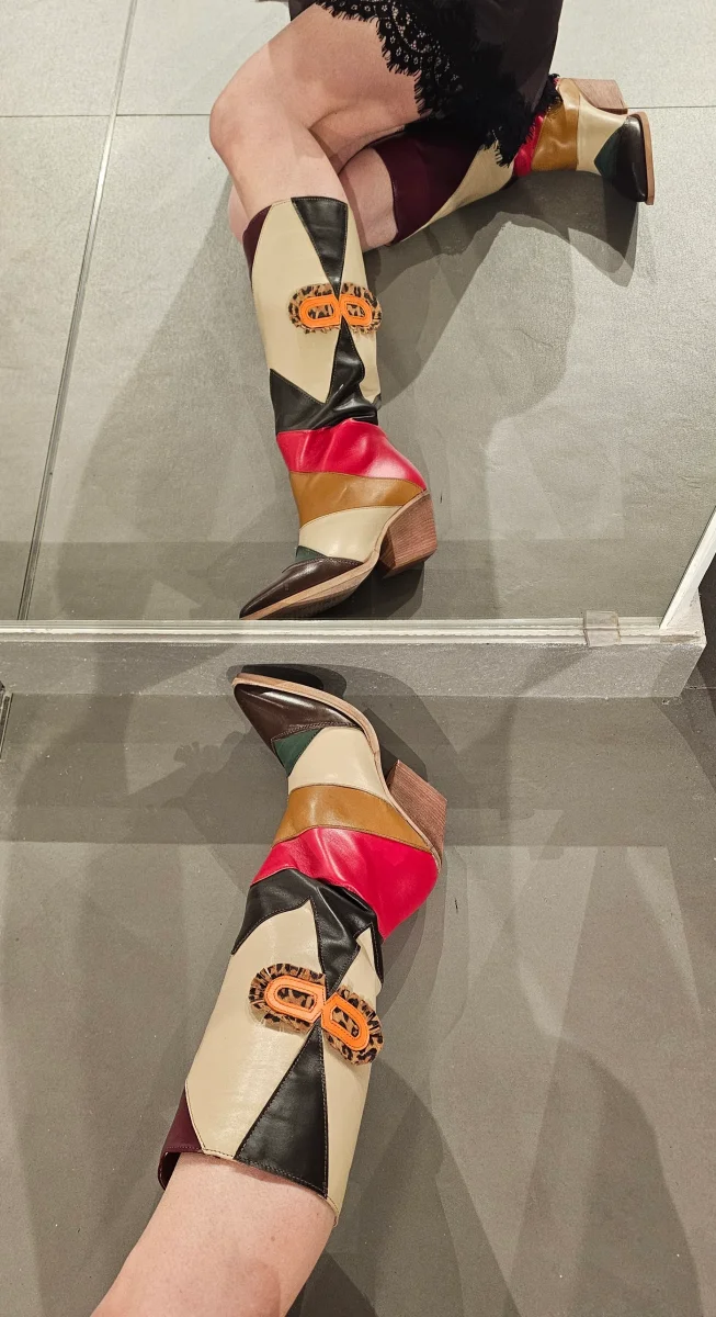 Stivali pelle Irene Patch Long versione 2