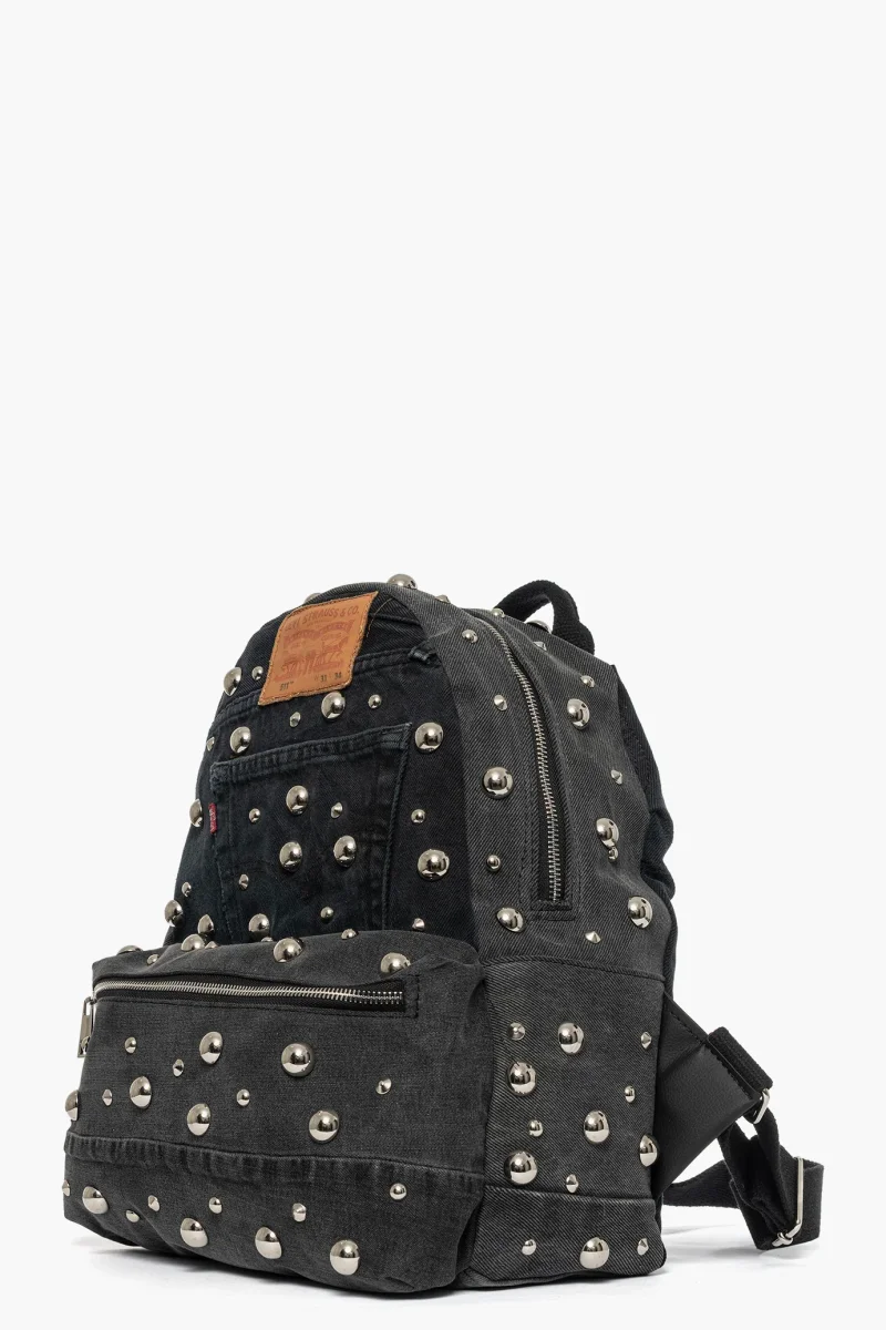 Zaino jeans nero con borchie Beatrice - immagine 3