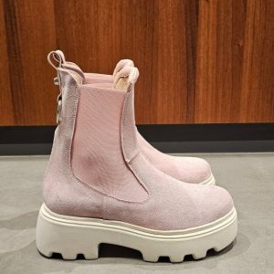 Stivaletti camoscio rosa Vienna con elastici