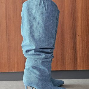 Stivale aggrappato jeans chiaro Orietta Chic