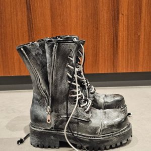 Anfibi nabuk nero spazzolato Boomerang Double Zip