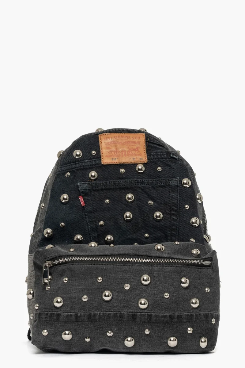 Zaino jeans nero con borchie Beatrice