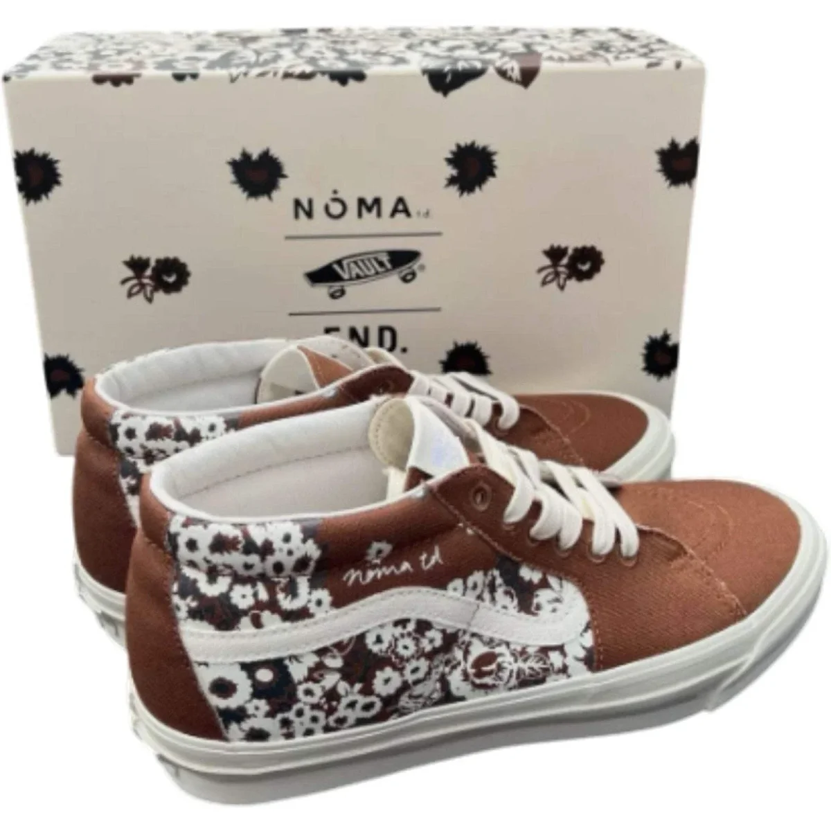 Vans Scarpa OG SK8-Mid LX NOMA in Tela Marrone con Decorazioni Unisex - immagine 7