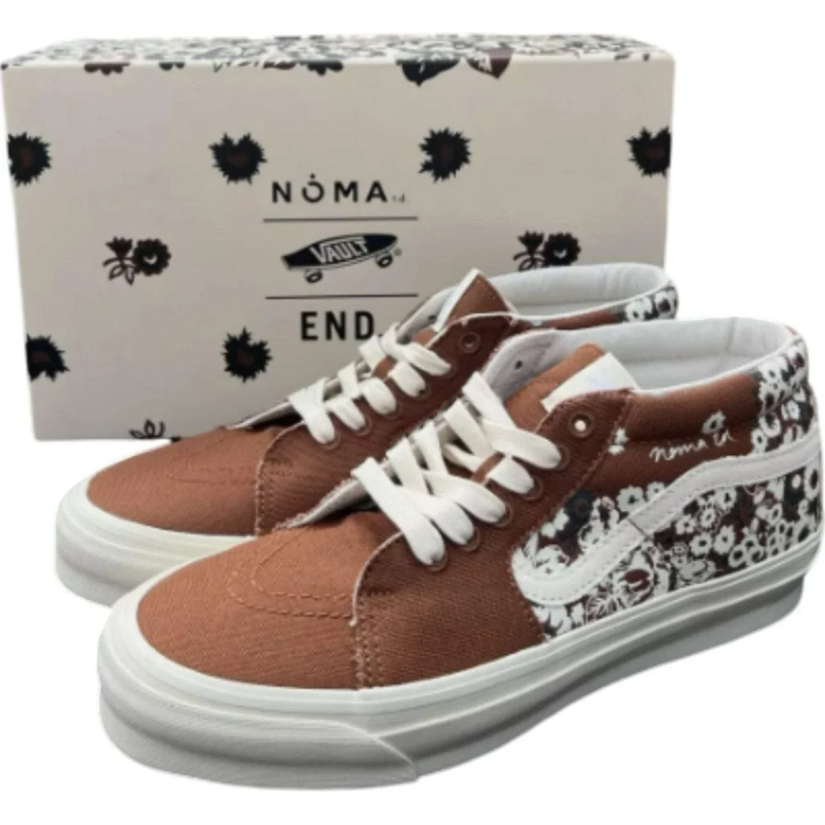 Vans Scarpa OG SK8-Mid LX NOMA in Tela Marrone con Decorazioni Unisex - immagine 6