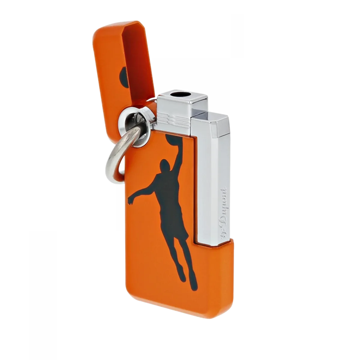 S.t.dupont accendino con portachiavi Inox Uomo Donna arancio basket Dunk-o 032027 - immagine 3