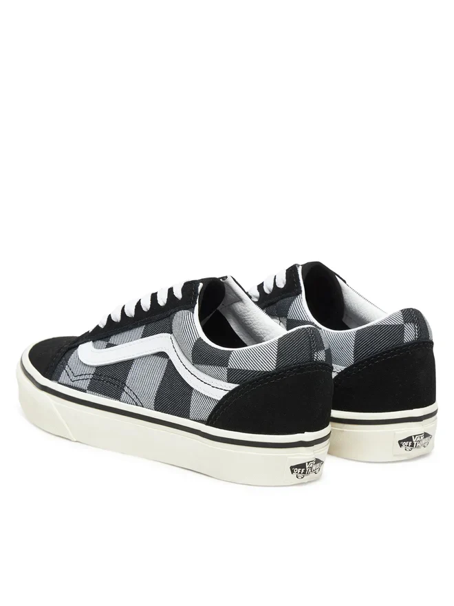 Vans Scarpa Old Skool Tomaia in Tela e Pelle Nero Sneaker Unisex - immagine 3