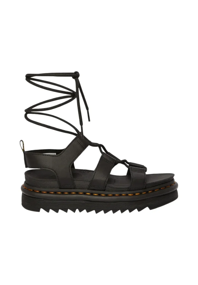 Dr. Martens Sandalo Donna Nartilla Black con Suola Platform da 5 cm