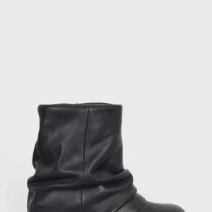 Stivaletto con risvolto pelle nero Megan 1350