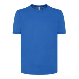 T-SHIRT UOMO COTONE FIAMMATO BLUE - T33115 12
