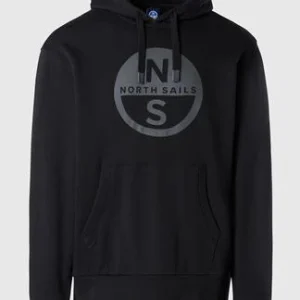North Sails Felpa manica lunga girocollo Hoodie SWEATSHIRT Big Logo 691094 black nero